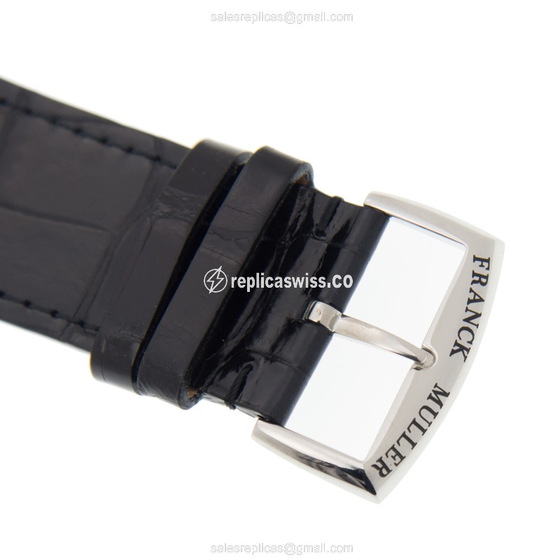 Franck Muller 1200 SC DT LONG ISLAND - Automatic - Stainless Steel - White Dial - Black Alligator Buckle - View 4