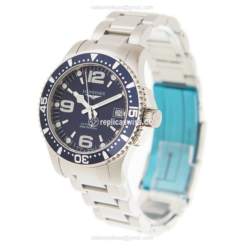 Longines CONQUEST Replica - Automatic - Steel Case - Blue Dial - Silver Clasp - View 3