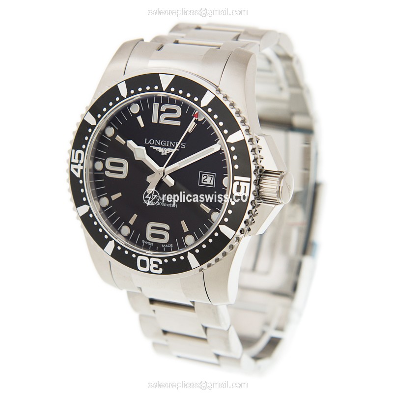 Longines Conquest Replica - Automatic - Steel Case, Black Dial, Silver Clasp - View 3
