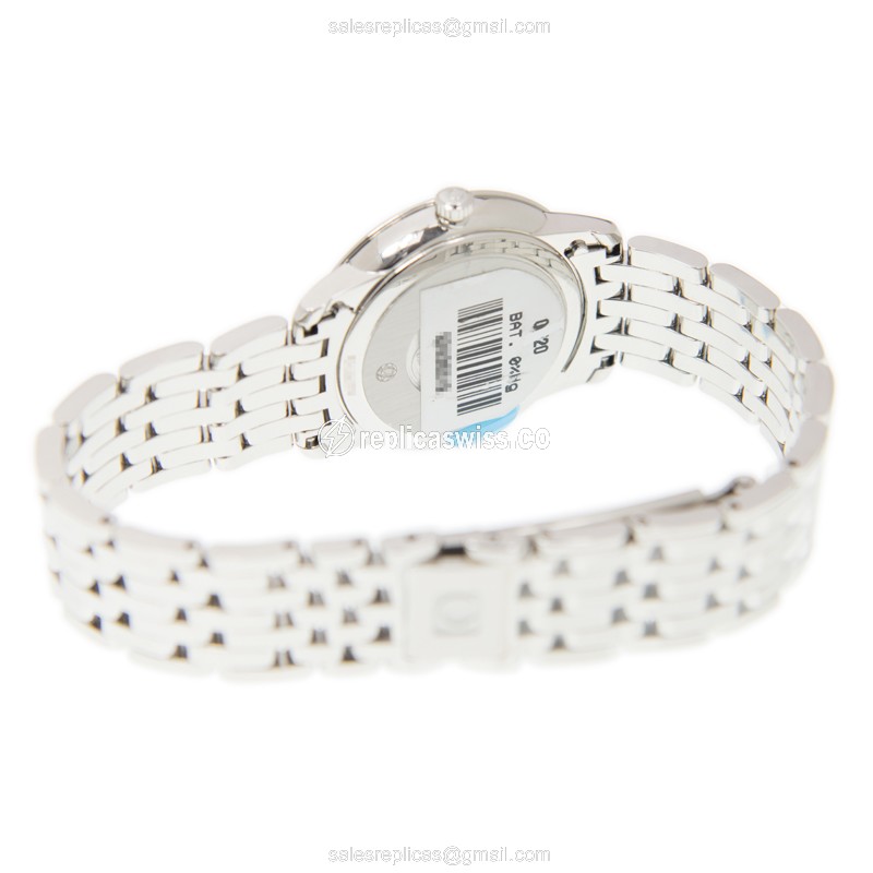 Omega DE VILLE Replica - Quartz | Stainless Steel | White Dial | Clasp & White Strap - View 4