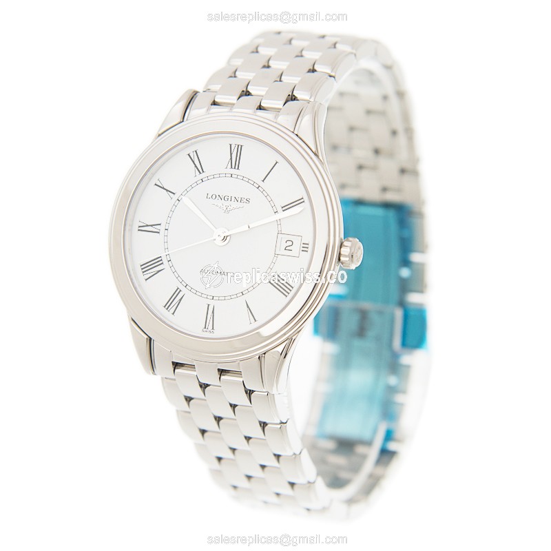 Longines L4.774.4.21.6 Flagship - Automatic - Steel Case, White Dial - View 3