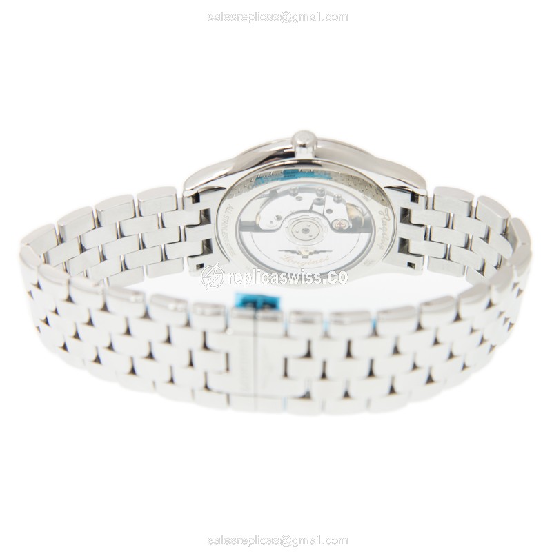 Longines L4.874.4.21.6 Flagship - Automatic - Steel Case, White Dial - Silver Steel Strap - View 4