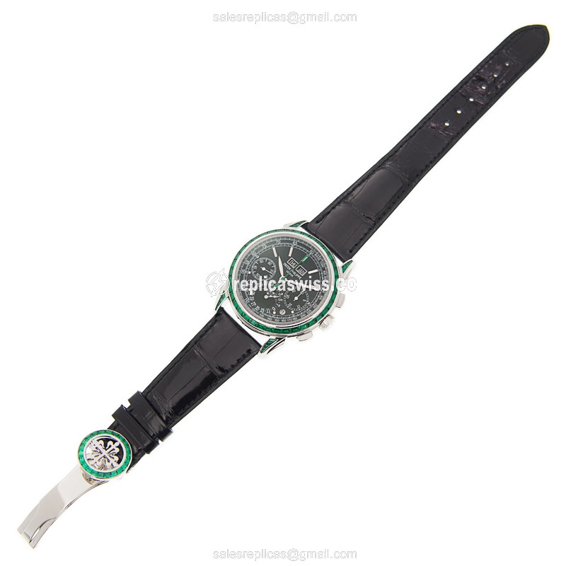 Patek Philippe 5271-13P-001 Grand Complications - Manual Wind - 950 Platinum Case - Black Dial - Alligator Black Strap - View 2