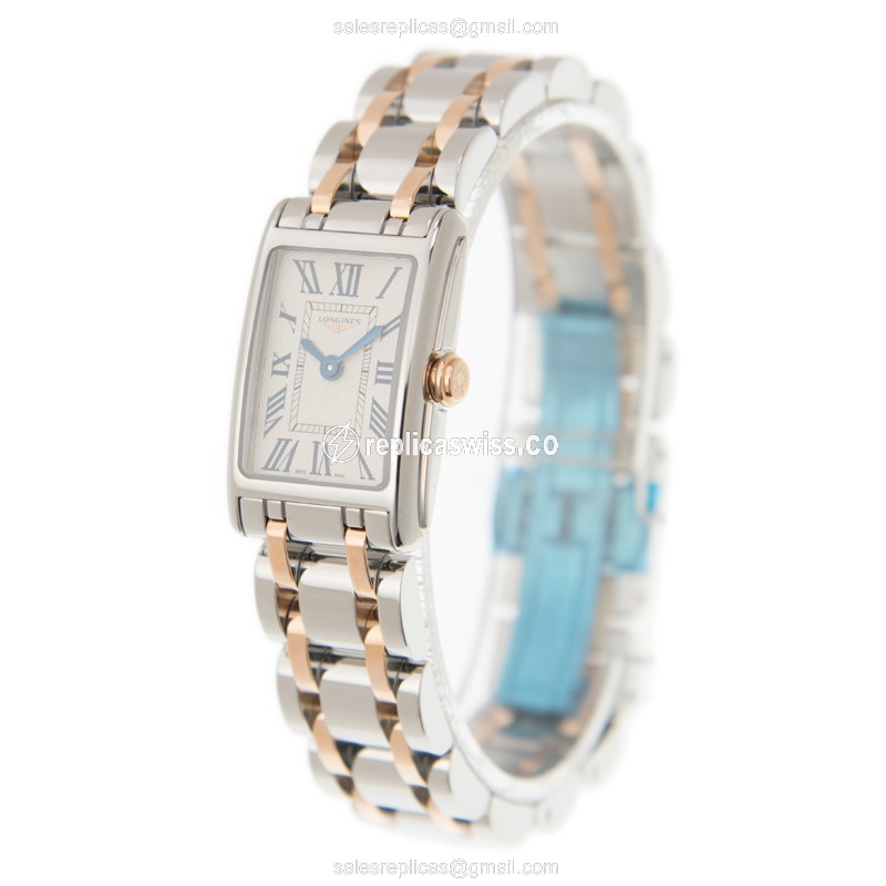 Longines DOLCE VITA Replica - Quartz - Stainless Steel Case, White Dial - Gold Steel Clasp - View 3