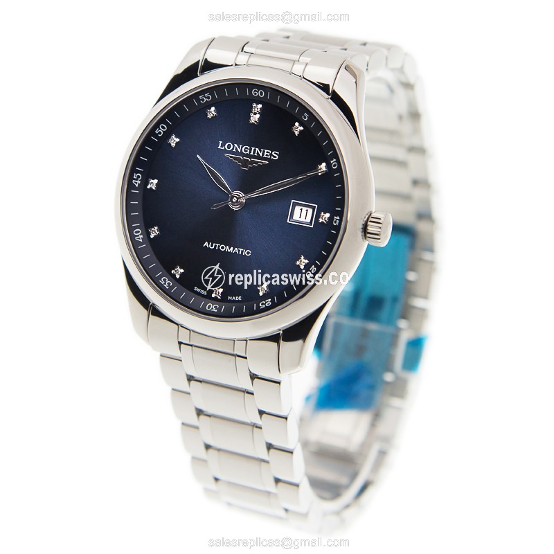 Longines L2.793.4.97.6 Replica - Automatic - Steel - Blue Dial, Silver Clasp - View 3