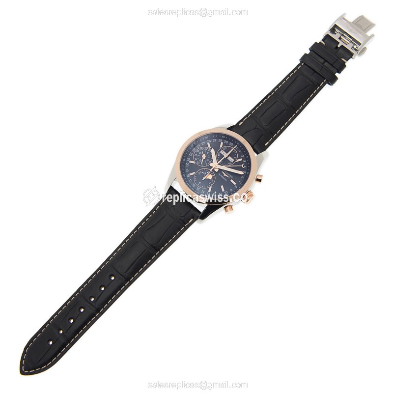 Longines CONQUEST Replica - 18kt Rose Gold | Steel - Automatic | Black Dial - View 2