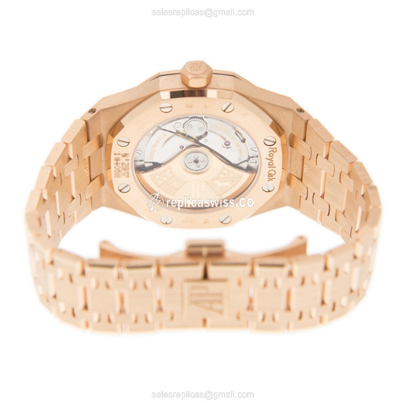 Royal Oak Replica - Audemars Piguet 15451OR.ZZ.1256OR.01 - Automatic - 18kt Rose Gold - Diamond Dial - White - View 4