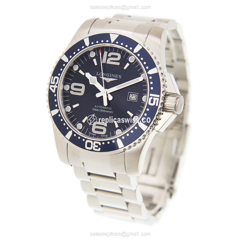 Longines Conquest Replica - Automatic - Steel Case, Blue Dial on Silver Steel Strap - View 3