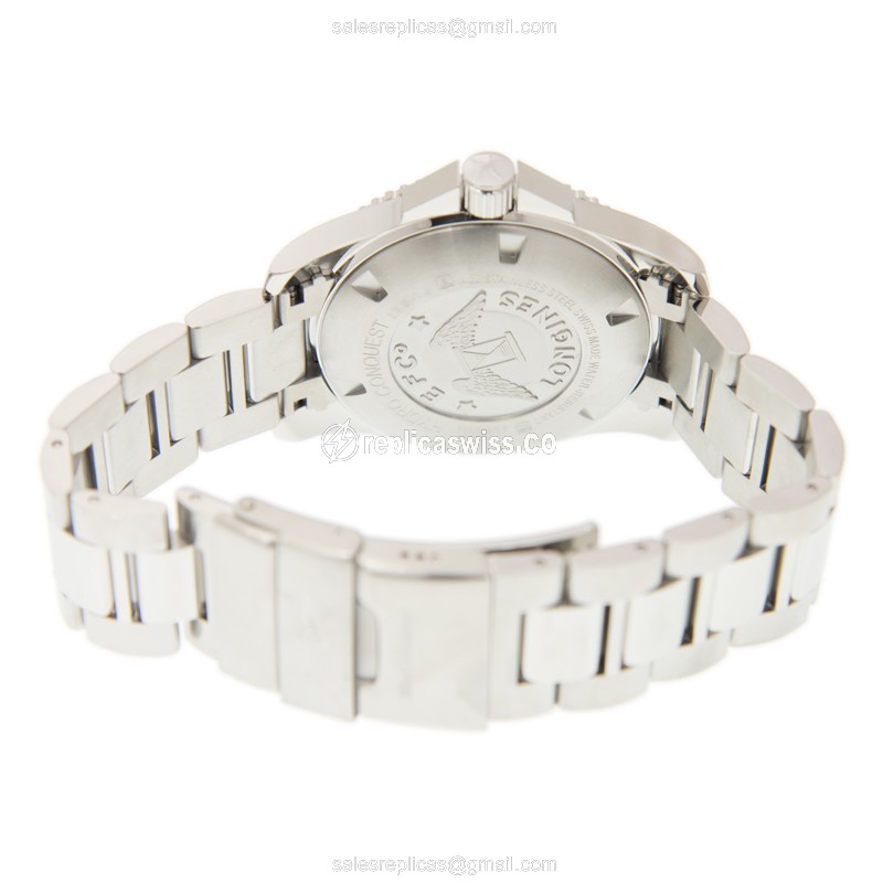 Longines Conquest Replica - Automatic - Steel Case, Blue Dial on Silver Steel Strap - View 4
