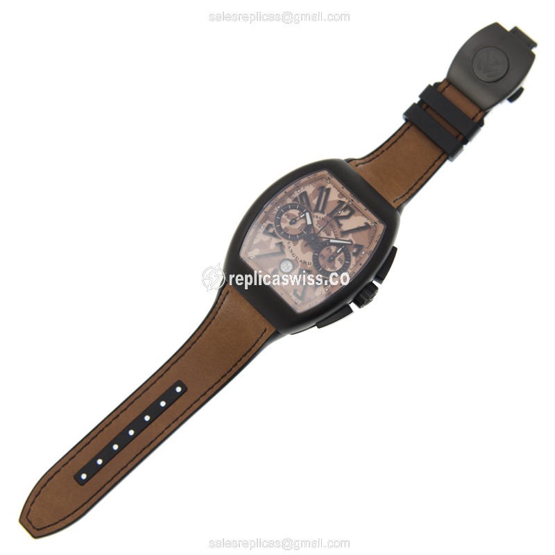 Franck Muller V 45 CC DT CAMOUFLAGE Replica - Automatic - Titanium Case - Brown Dial - View 2