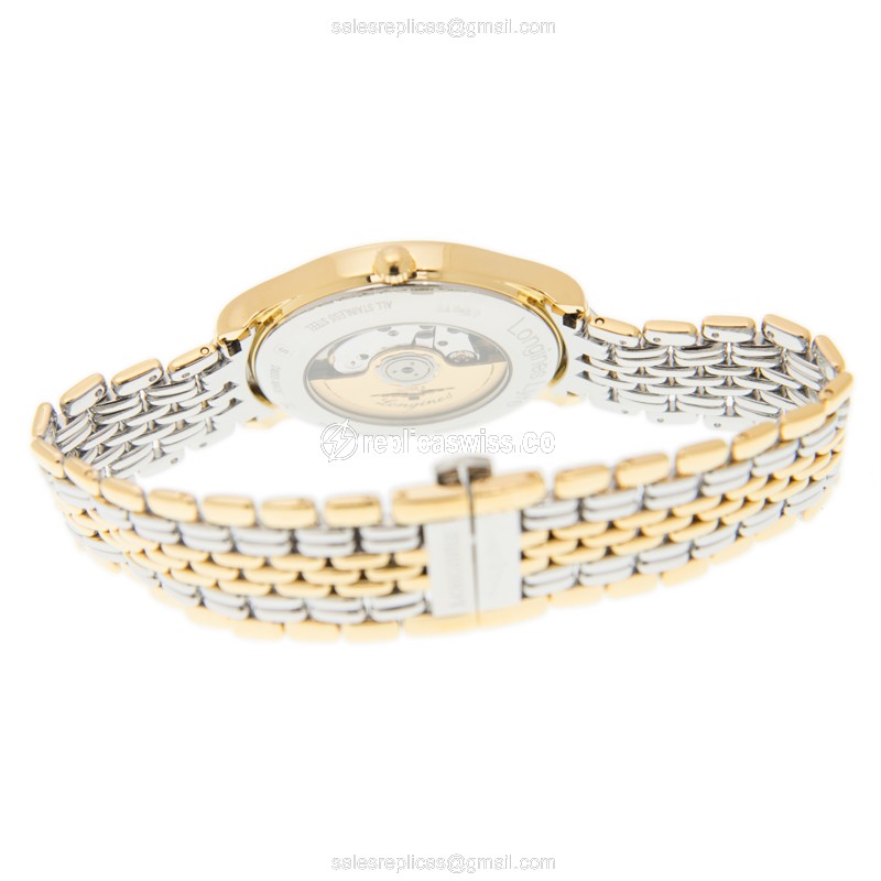 Longines Lyre Replica - Automatic - 18kt Rose Gold Case - White Dial, Gold Clasp - View 4