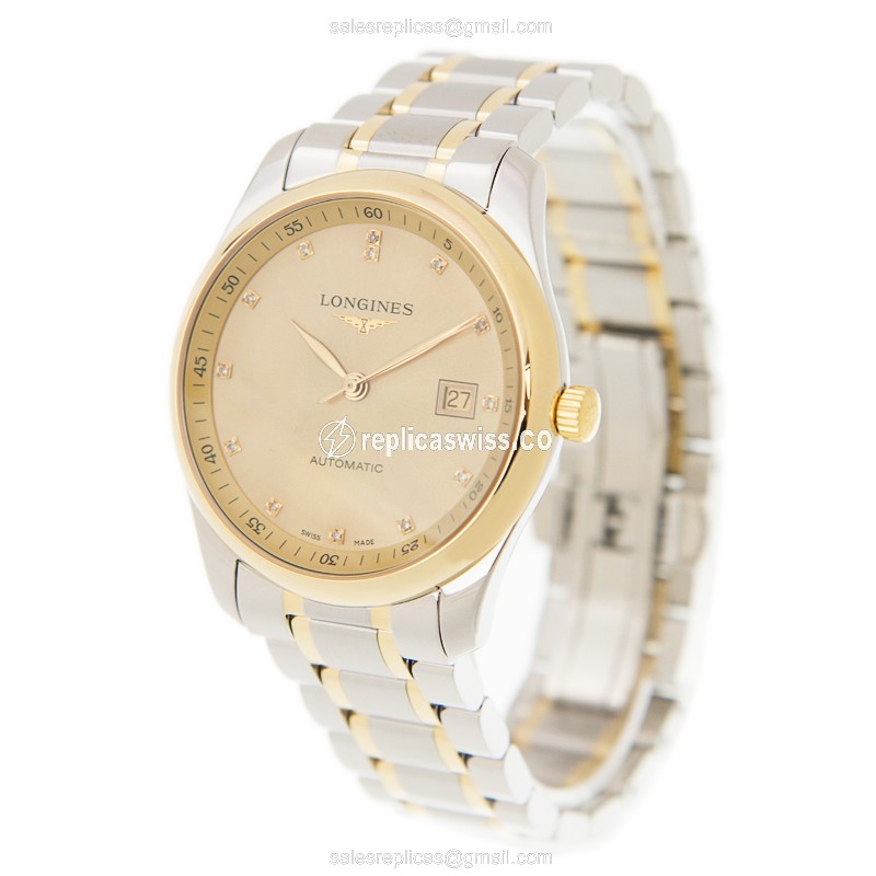 Longines L2.793.5.37.7 Replica - Automatic - Gold on Steel - Gold Clasp & Gold Strap - View 3