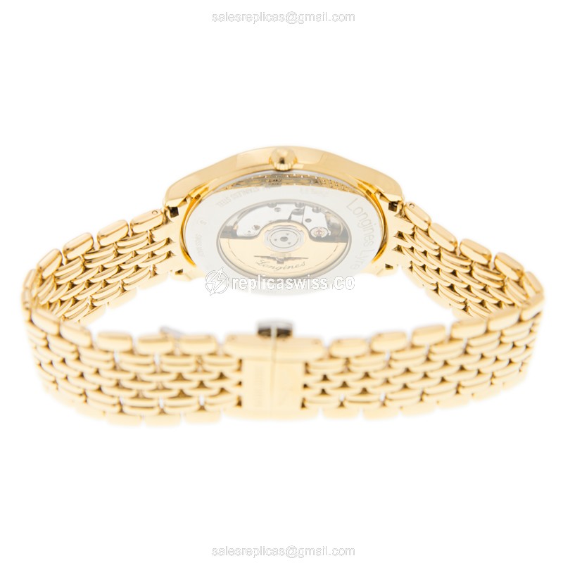 Longines Lyre Replica - Automatic - Gold on Steel - 18kt Case & Strap - View 4