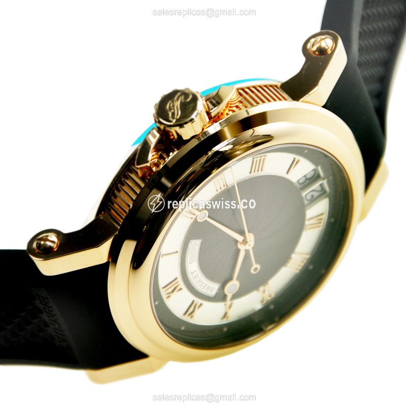 Breguet 5817BR/Z2/5V8 MARINE - Auto 18kt Rose Gold - Dark Grey Dial - Black Rubber Strap - View 4