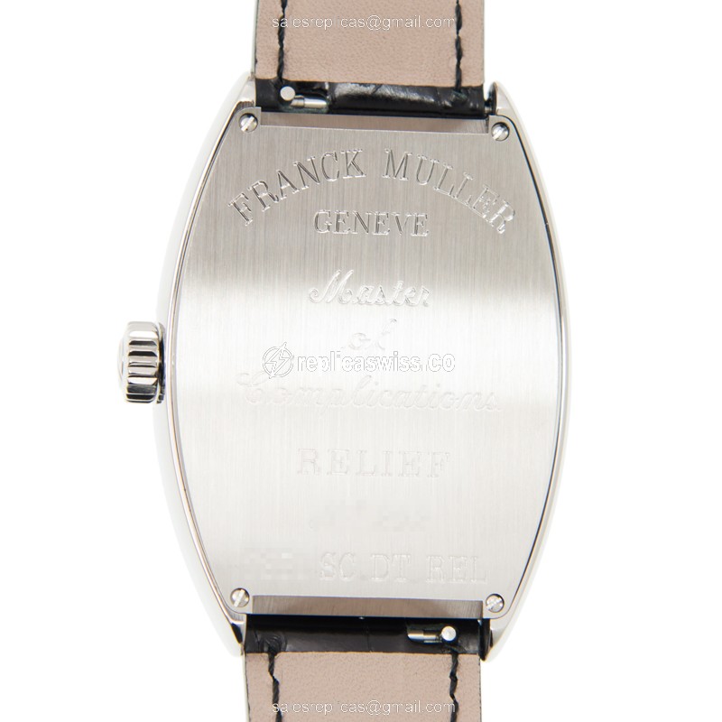 Franck Muller 7851 SC DT REL Automatic - Steel Case - White Dial - Alligator Black Strap - View 3
