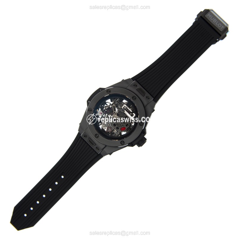 Hublot BIG BANG Replica - Manual Wind - PVD Gold - Black Dial - Rubber Strap - View 2
