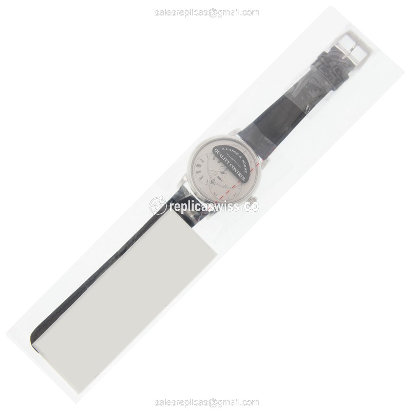 A Lange & Sohne Richard Lange Replica - Automatic - 950 Platinum - Gray Dial - Black Alligator Buckle - View 2