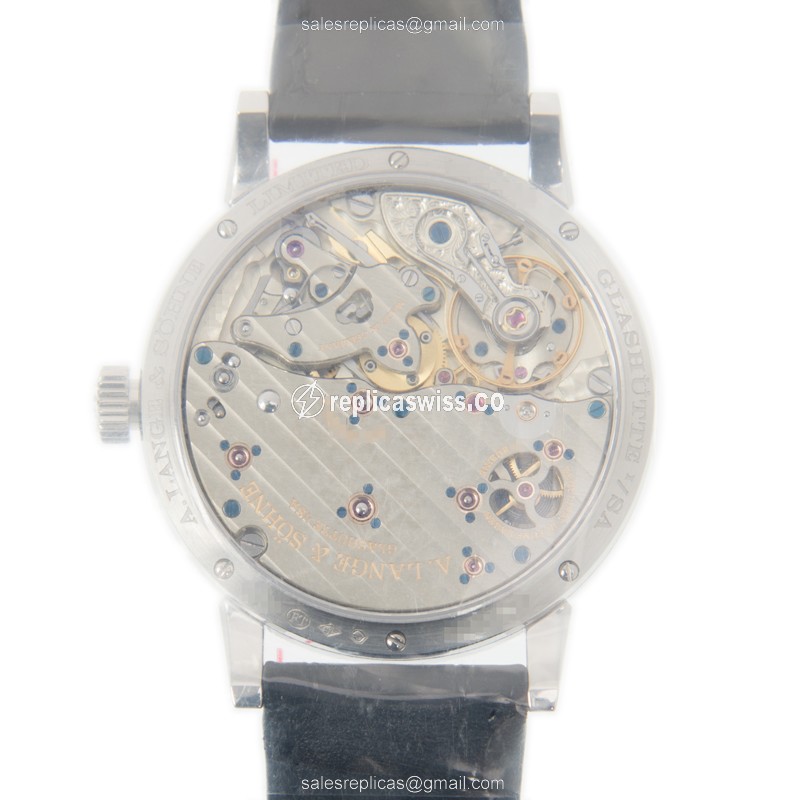 A Lange & Sohne Richard Lange Replica - Automatic - 950 Platinum - Gray Dial - Black Alligator Buckle - View 3