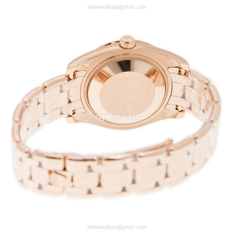 Rolex Datejust Lady Replica - Automatic - Brown Dial on 18kt Steel & Gold Clasp - View 4