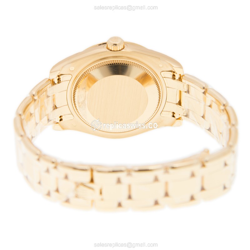 Rolex Lady Datejust Replica - Automatic - 18kt Gold Case - Diamond Dial - View 4