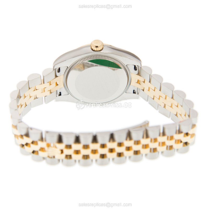 Rolex Lady Datejust Replica - Gold Case - Automatic - 18kt - Silver Strap - View 4