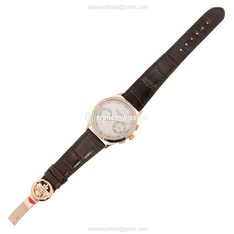 Patek Philippe 5170R-001 Complications Manual Wind 18kt Rose Gold - White Dial Alligator Brown Clasp - View 2