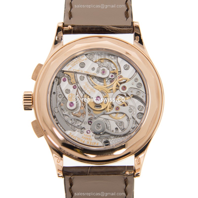 Patek Philippe 5170R-001 Complications Manual Wind 18kt Rose Gold - White Dial Alligator Brown Clasp - View 3