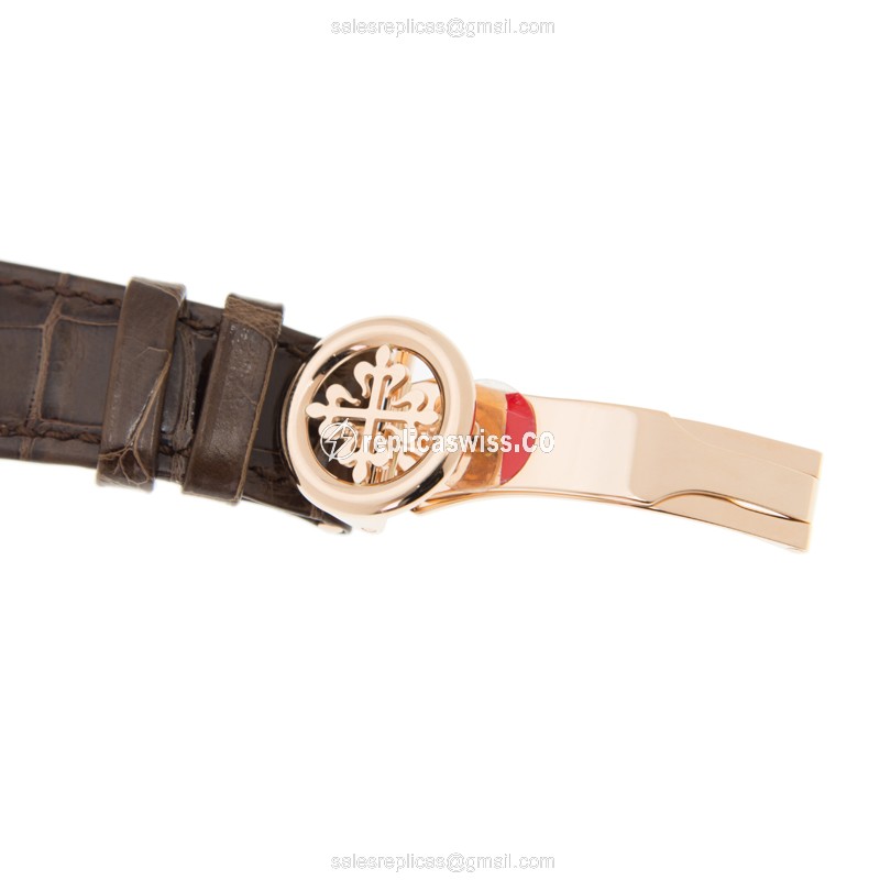 Patek Philippe 5170R-001 Complications Manual Wind 18kt Rose Gold - White Dial Alligator Brown Clasp - View 4