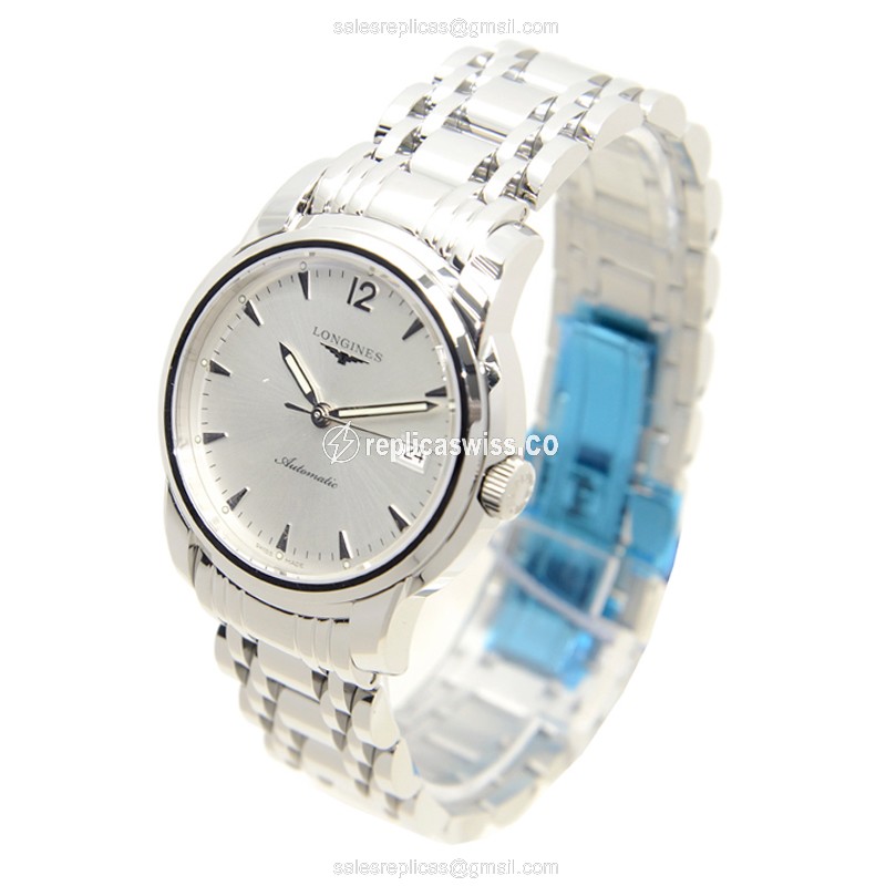 Longines Saint Imier Replica - Automatic - Silver Case, Sapphire Crystal - Steel Strap - View 3