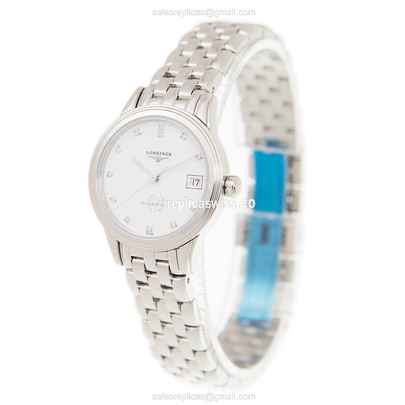 Longines L4.274.4.27.6 Flagship - Auto - Stainless Steel Case - White Dial - Silver Band - View 3