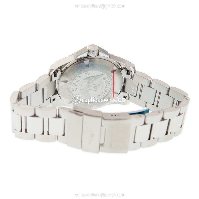 Longines CONQUEST Replica - Automatic - Steel - Black Dial, Silver Clasp - View 4