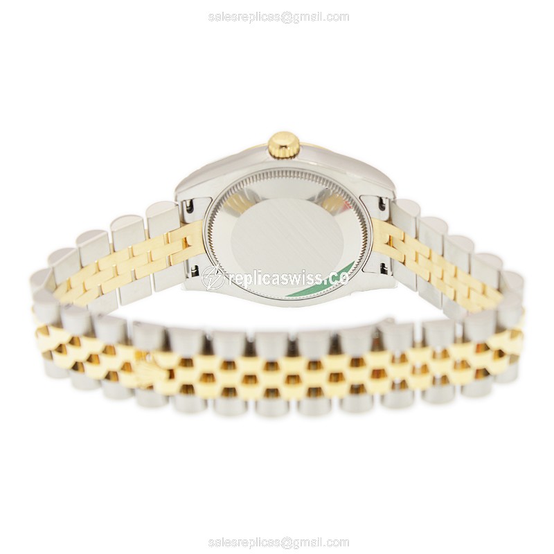 Rolex Datejust Replica - Automatic - 18kt Gold & Steel - White Dial, Silver Clasp - View 4