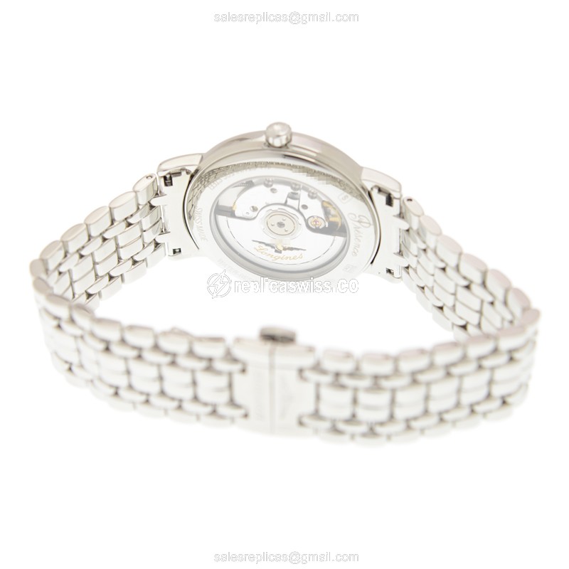 Longines Presence Replica - Automatic - Steel Case - Black Dial on Silver Steel Strap - View 4
