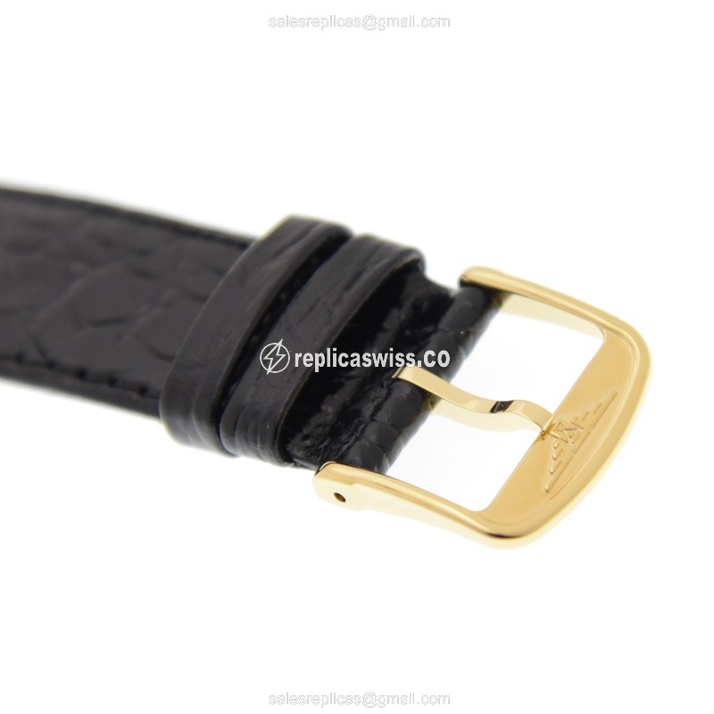 Longines Lyre Replica - Automatic - 18kt Gold/Steel - White Dial, Alligator Black Strap - View 4