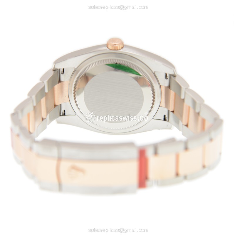 Rolex Lady Datejust Replica - Automatic - 18kt Rose Gold & Steel Case - Silver Dial - View 4