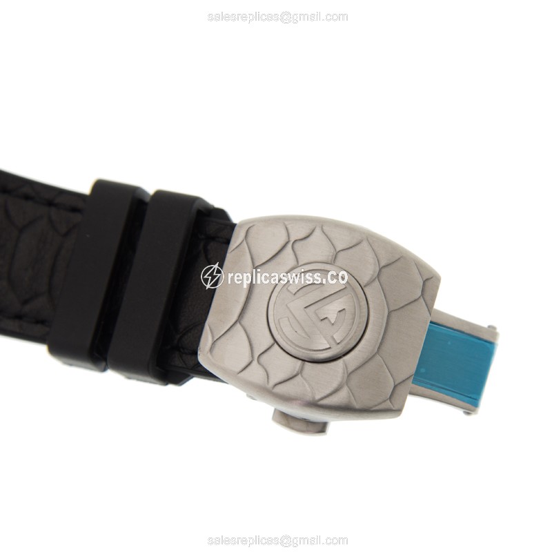 Franck Muller V 45 SC DT Cobra AC.NR - Automatic - Stainless Steel - Silver Dial, Black Alligator Strap - View 4