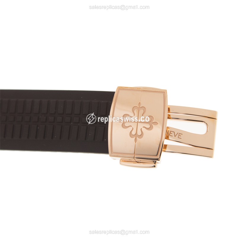 Patek Philippe AQUANAUT 5164R-001 - Automatic 18kt Rose Gold - Brown Dial & Brown Rubber Strap - View 4