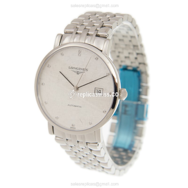 Longines L4.910.4.77.6 Replica - Automatic - Stainless Steel - Silver Dial - Steel Strap - View 3