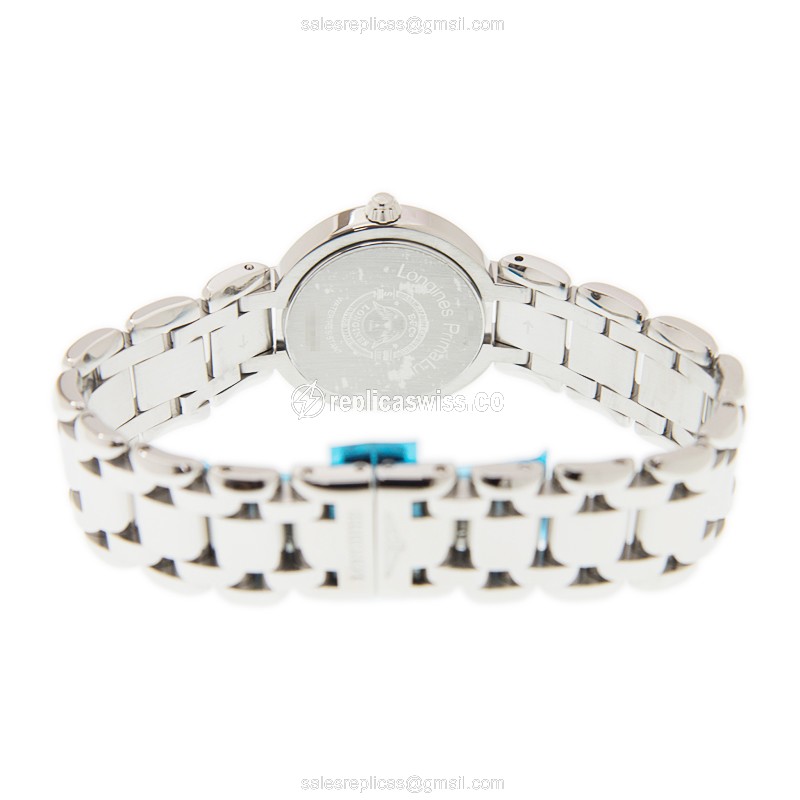 Longines PRIMA LUNA Quartz - Stainless Steel Case, White Dial on Silver Strap - View 4