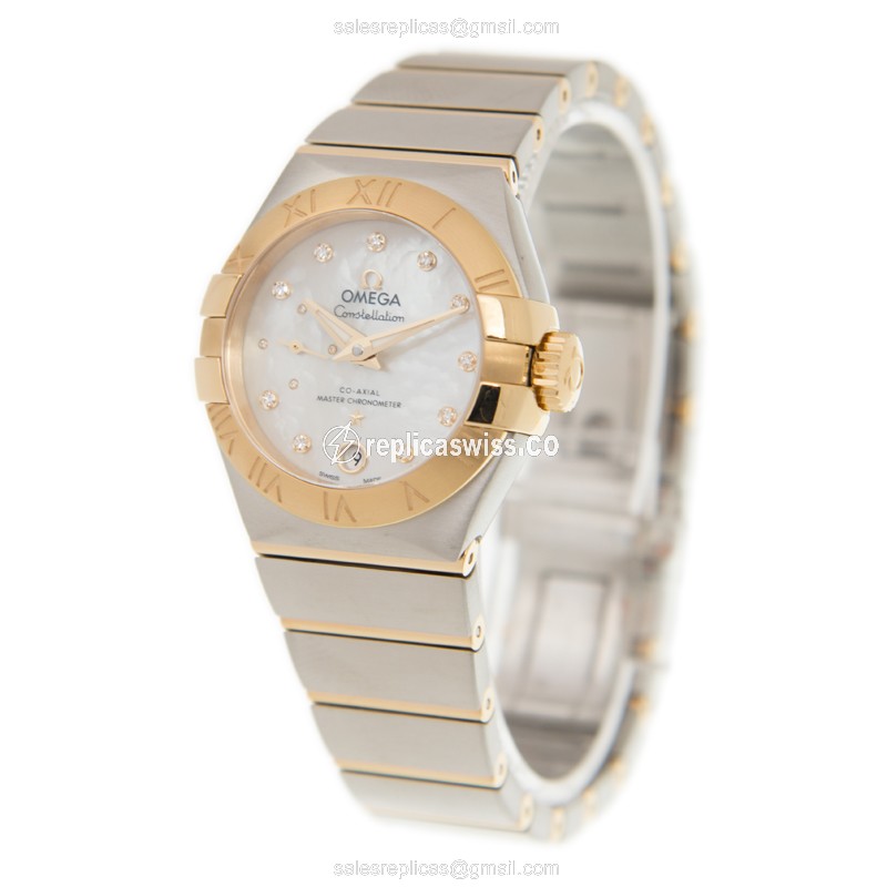 Omega Constellation Replica - Automatic - 18kt Gold & Steel - White Dial - Gold Clasp - View 3