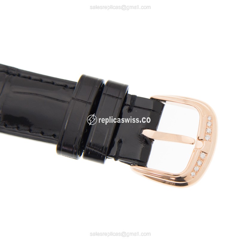 Franck Muller CINTREE CURVEX 5850 M SC D 1R Auto 18kt Rose Gold Diamonds - White Dial Buckle Black Alligator - View 4