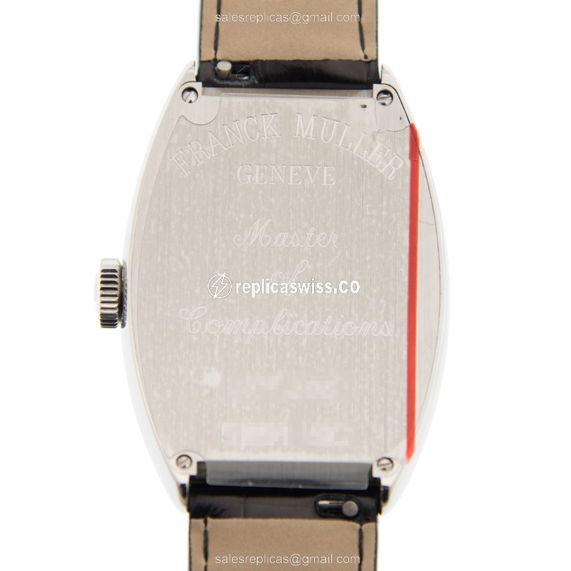 Franck Muller 5851 SC CINTREE Curvex - Auto - White Dial - Steel Case - Black Alligator Buckle - View 3