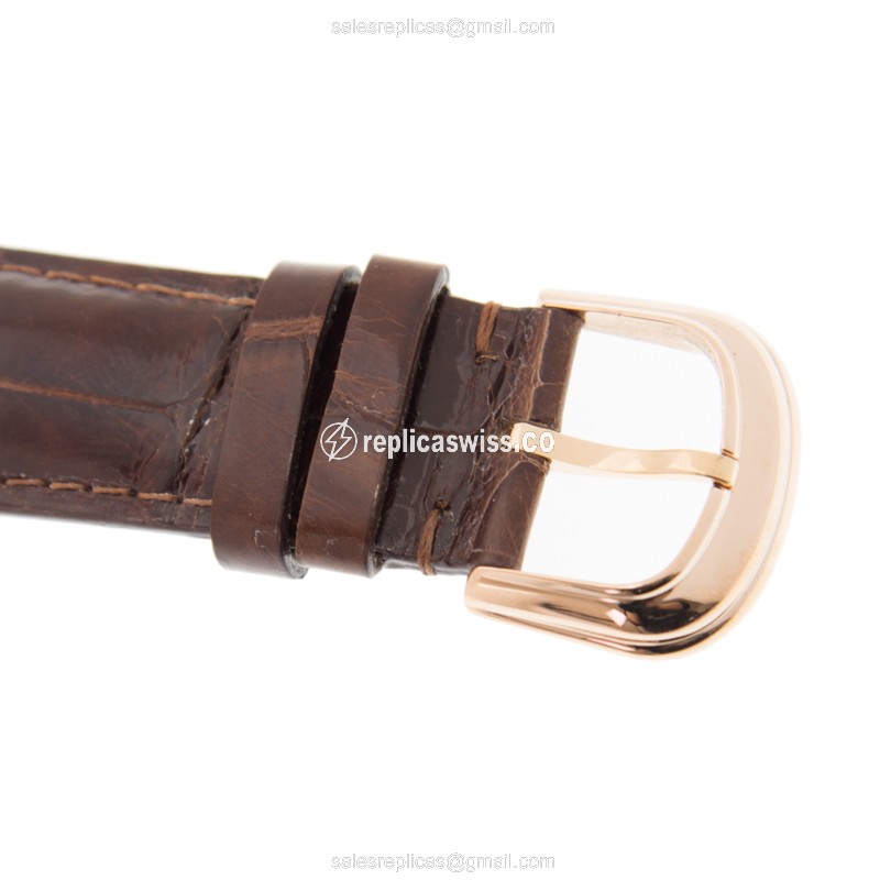 Franck Muller 8880 B SC DT AC Replica - Automatic - 18kt Rose Gold - Brown Dial, Alligator Strap - View 4