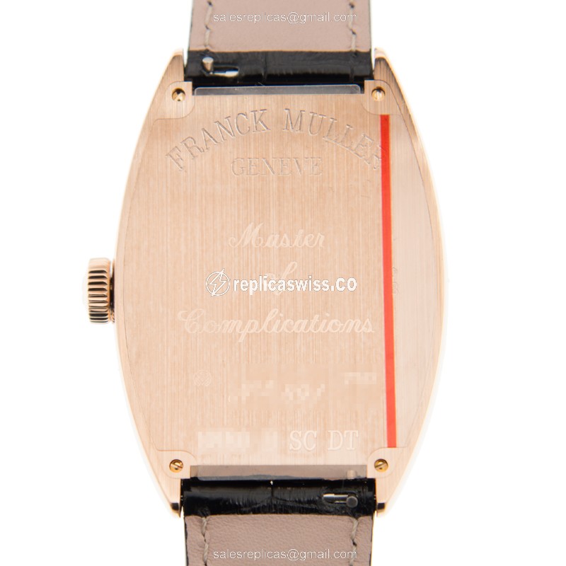 Franck Muller 8880 B SC DT 5N VINTAGE - Automatic 18kt Rose Gold - White Dial - Black Alligator Buckle - View 3