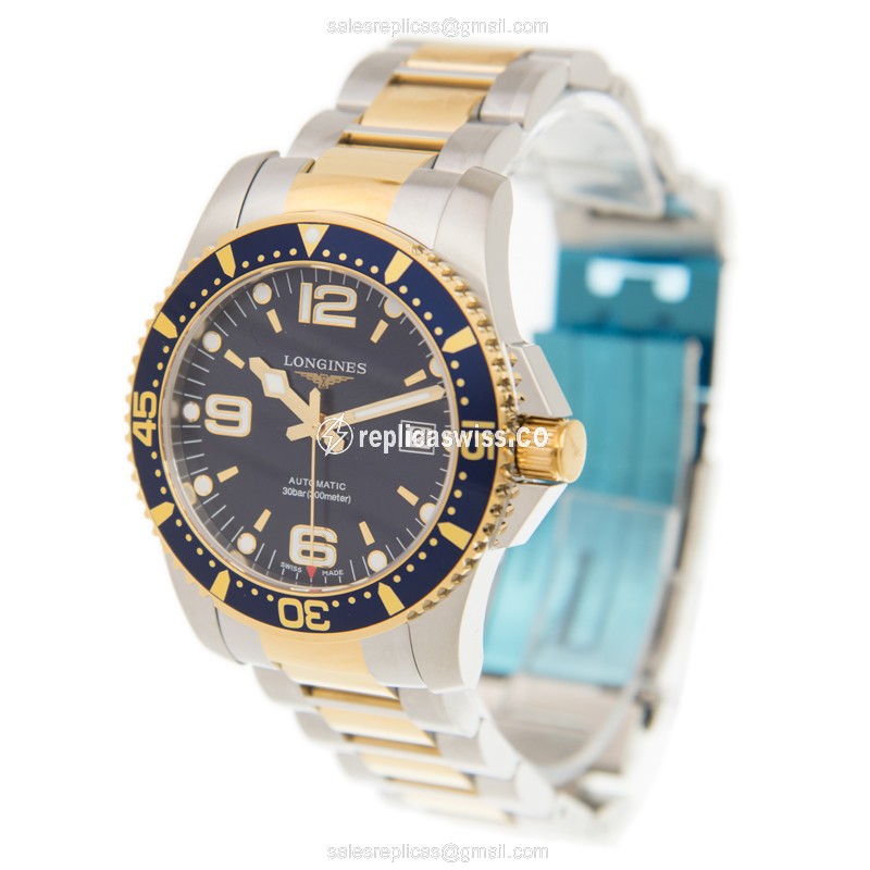 Longines Conquest Replica - Automatic - Blue Dial, Steel Case, Gold Clasp - View 3