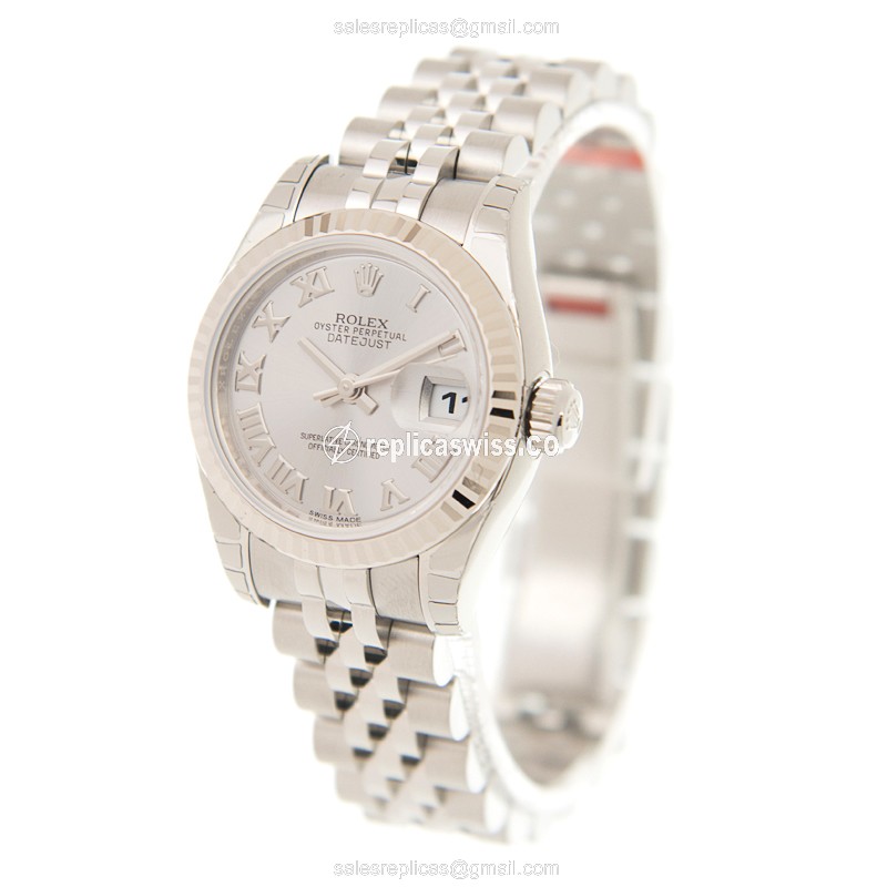 Rolex Datejust Replica - Automatic - 18kt White Gold - Silver Dial, Steel Strap - View 3