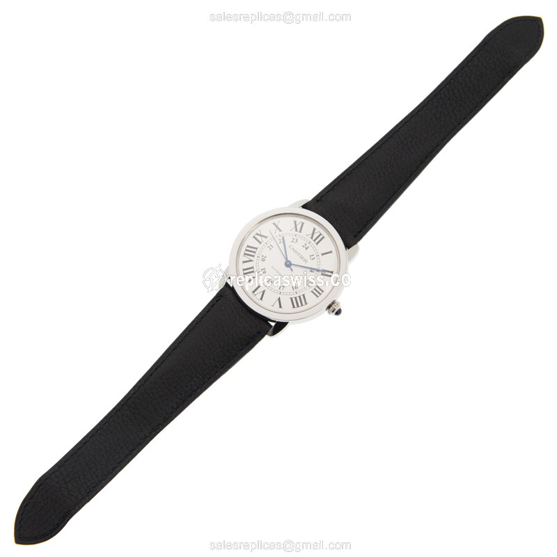 Cartier WSRN0022 Replica - Automatic - Silver Dial - Steel Case - Black Alligator Strap - View 2