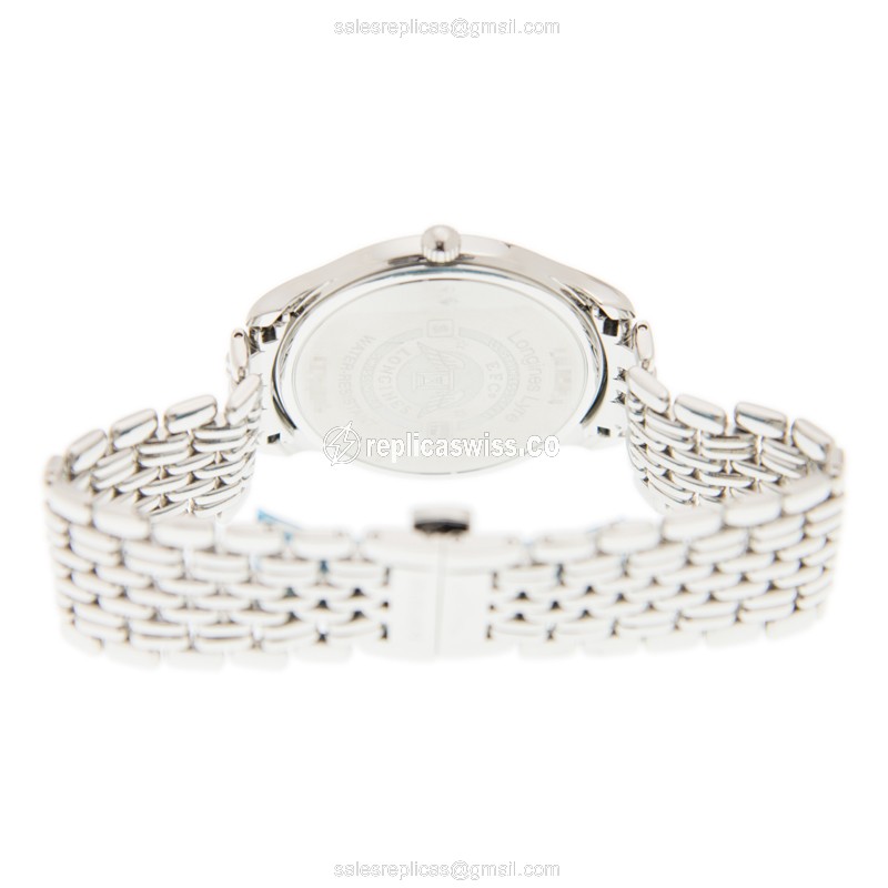 Longines Lyre Quartz Steel - White Dial Silver Clasp Steel Strap - View 4