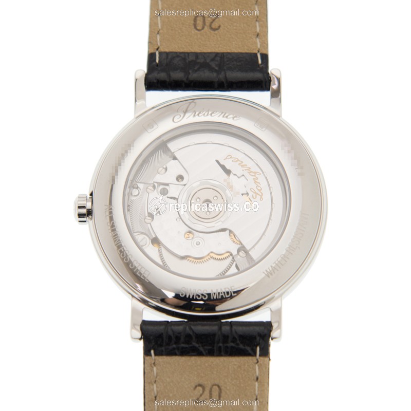 Longines L4.921.4.52.2 Replica - Automatic - Stainless Steel - Black Dial on Black Alligator Strap - View 3