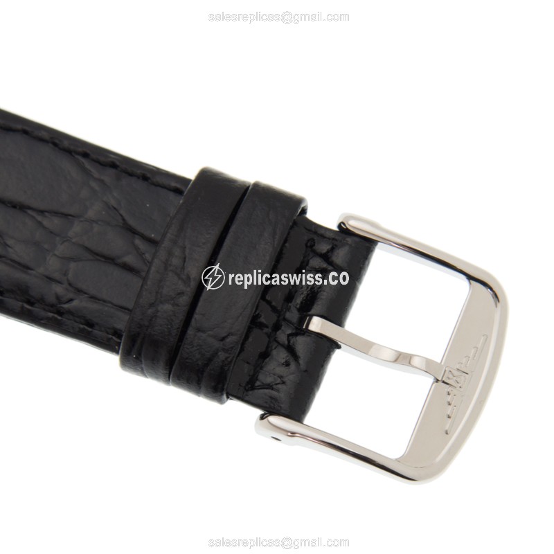 Longines L4.921.4.52.2 Replica - Automatic - Stainless Steel - Black Dial on Black Alligator Strap - View 4